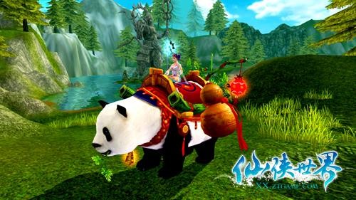 温顺熊猫陪伴《仙侠世界》最憨萌坐骑